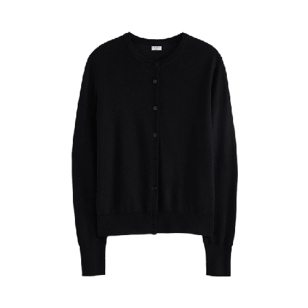 Filippa K Merino Short Cardigan Stickat Dam Svart XL