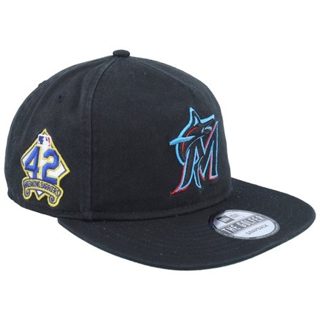 New Era - MLB Sort snapback Kasket - Miami Marlins MLB Jackie Robinson Day Golfer Black Snapback @ Hatstore