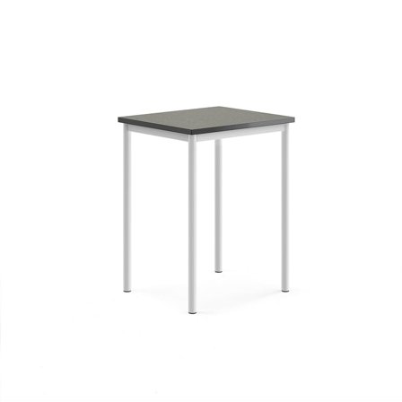 Desk SONITUS, 700x600x900 mm, dark grey linoleum, white