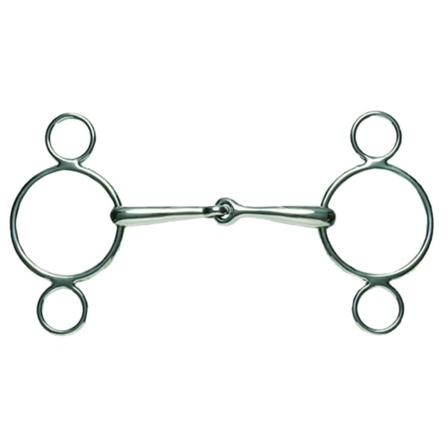 Korsteel Horses Rostfritt Stål Jointed 2 Ring Dutch Gag Bit 6i