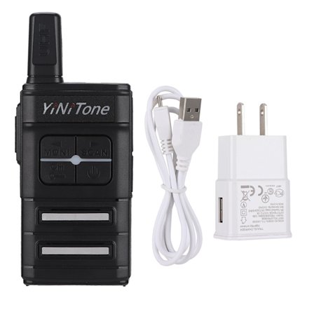 400-470MHz Mini Bärbar UHF 16-kanals Simplex FM Radio Walkie Talkie 110-240V