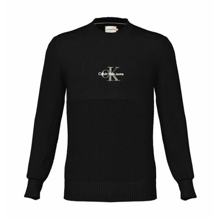 Calvin Klein Relaxed sweater with embroidered logo Sort, Dame, Størrelse: 2XL
