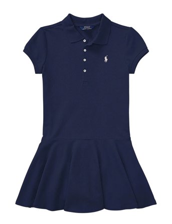 Ralph Lauren Kids Stretch Mesh Polo Dress - Blue - 142-153