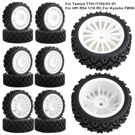 4st RC bilhjul däck för Tamiya TT01/TT02/XV-01