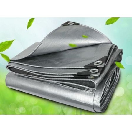 Presenning, presenning, solskydd, regnrock, solskydd, värmeisolering, markis, duk, 2 x 3 m, dubbel silver A, dubbel tjocklek