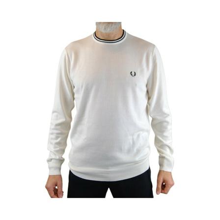 Fred Perry, Round-neck Knitwear Wit, Heren, Maat:L