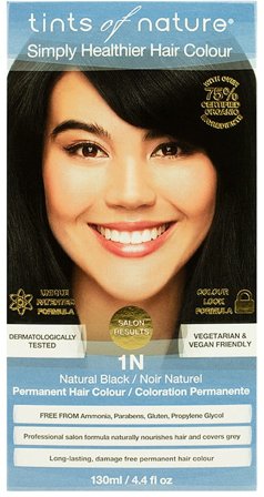 Tints of Nature Naturlig hårfarve Natural Black 1N 130 ml, Hår, Hårfarve, Permanent Hårfarve