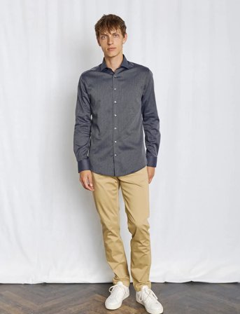 Bruun & Stengade Bs Gray Slim Fit Shirt - Black - 38