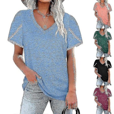 2023 kortärmad t-shirt för kvinnor Casual lös rund halsad topp Mode som andas sommarkläder Nytt