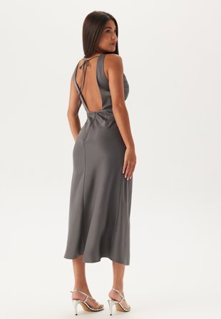 Bubbleroom Occasion Cowl Neck Satin Midi Dress Vaatteet