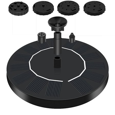 Solcelledrevet dam pumpe med 1,5W monokrystallinsk solbrønn vannpumpe 7V utendørs solpumpe fontene for hagedam, fuglebad, fiskebeholder, 16cm