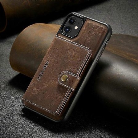 Iphone X / Xs PU Läder Telefonfodral Med Magnetiskt Kortfack - Kortfacket Kan Tas Bort