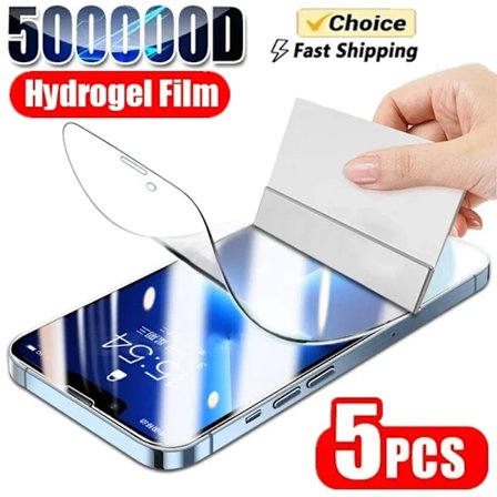 5 st Full Cover Hydrogel Film för iPhone 13 12 11 14 15 Pro Max Skärmskydd för iPhone 16 PRO XR XS MAX 7 8 Plus Inte Glas