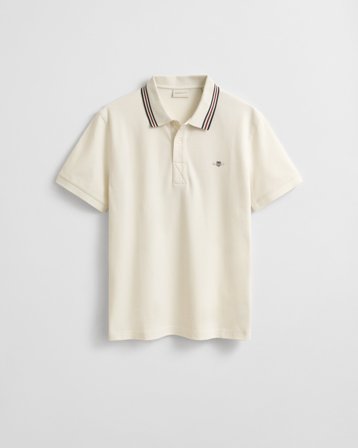 GANT Herren Poloshirt mit Kragenstreifen (M) Weiß