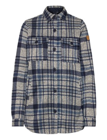 Milly W Checked Fleece Shirt Navy Whistler