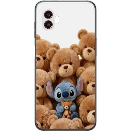 Yhteensopiva Puhelinkuori Samsung Samsung Galaxy Xcover6 Pro Suloinen ja turvallinen kuvitus Stitchin ympäröimänä, jossa on pehmoja luoden lämpim