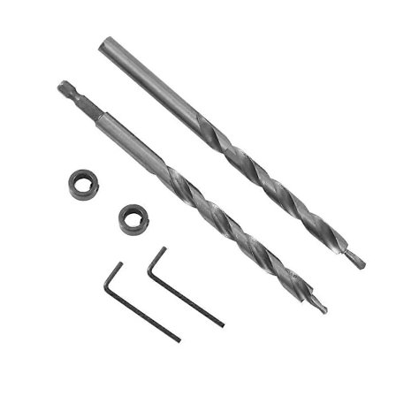 3/8 tommer lommehulbor med dybdestopkrave 1/4 sekskantet skaft Udskiftningsbor