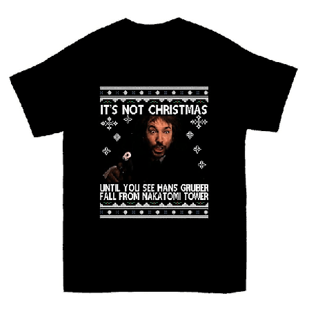 Die Hard Hans Gruber Nakatomi Tower Julstrumpa Stickmönster T-shirt