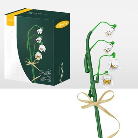 Blomsterbuket Byggesæt Kits Bell Orchid 601249, Kunstige Blomster Byggeprojekt til at Frigive Stress og Fokusere Sindet (100+ Stykker)