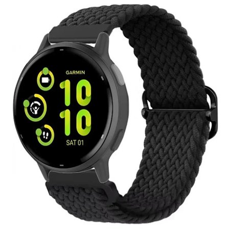 20/22mm Nylon Flätad Loop Rem kompatibel Garmin Forerunner 265 55 965 165 Sportarmband Garmin Venu 3/2 Vivoactive 5 Armbandsbälte