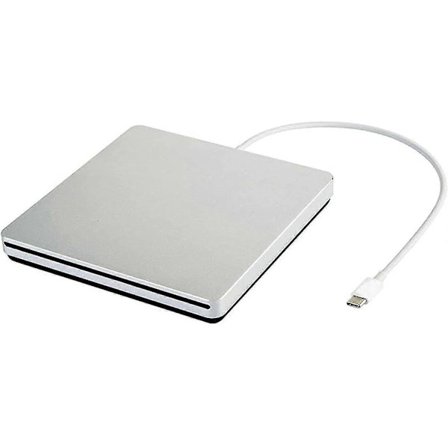 Ulkoinen CD DVD -asema USB C CD DVD -poltin/kirjoitin Ohut kannettava paikka CD DVD -lukija Macbook Pro/Air/Mac/kannettavalle/Windows 10:lle (hopea)
