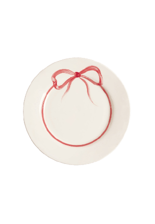 Pick A Poppy Bow Tallrik - 28 Cm Glas & porslin Rosa