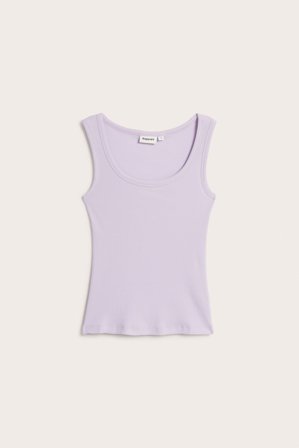 Kappahl | Prążkowana koszulka Jasnofioletowy S | Jasnofioletowy