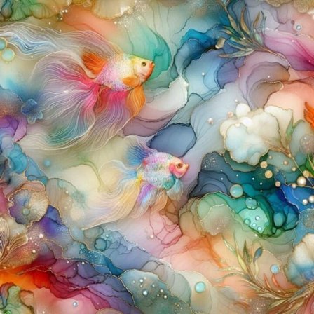 Fiskar Abstrakt Affisch A4