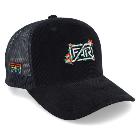 Fair - Sort trucker Kasket - Hatstore Exclusive x Pride Flowers Cord Black A-frame Trucker @ Hatstore