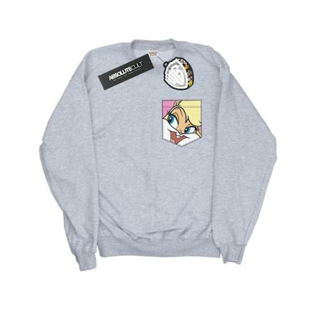 Looney Tunes Boys Lola Bunny Face Faux Pocket Sweatshirt 12-13 Sports Grey 12-13 Years