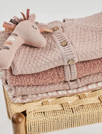 Smallstuff Jumpsuit, Square Knit, Merino Wool, Powder - Pink - 68/74