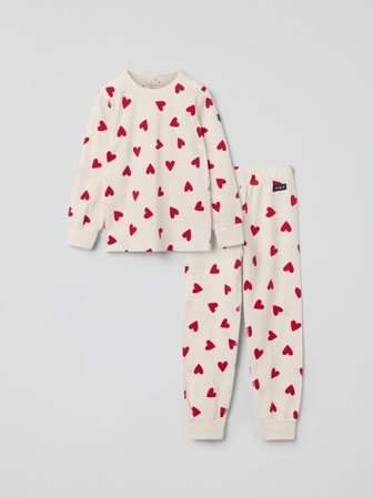 Polarn O. Pyret - Heart pyjamas - 86|92 - Childrenswear - beige
