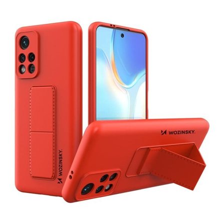 Wozinsky Kickstand-etui silikoneetui med stander Xiaomi Redmi 10-etui rød