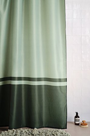 Jotex - Zasłona Prysznicowa 180x200 Cm Szaro-zielony/zielony - ESRA - Kup Zasłony prysznicowe firmy Jotex
