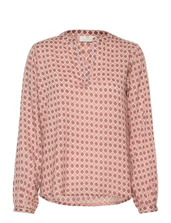 Kasary Tilly Blouse Bluse Langærmet Multi/mønstret Kaffe