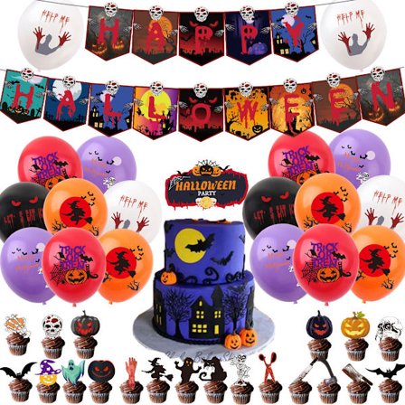 37-delt Halloween Dekorationssæt, Halloween Tema Party Balloner H