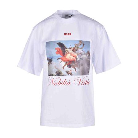 Msgm, T-Shirts Wit, Dames, Maat:M