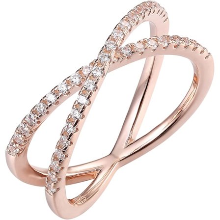 Guldpläterad Xg Simulerad Diamant CZ Korsvis