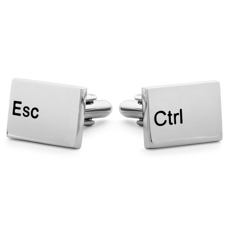 Meraklis | Gemelos Plateados con Diseño de Teclado for Men