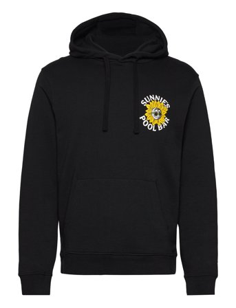 Sunnies Pool Bar Graphic Pullover Hoodie Black Lyle & Scott