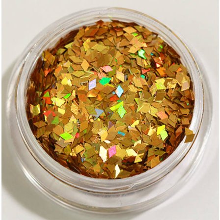 Negleglitter - Rhombus/Diamanter - Guld - 8ml - Glitter