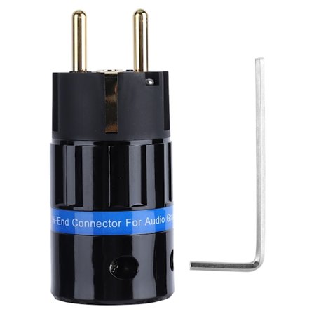 Monosaudio Ren kopparförgylld strömplugg för ljudströmkabel (E104G (hane))