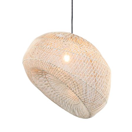 Rattan pendellampe, metalramme, 57x48x32 cm