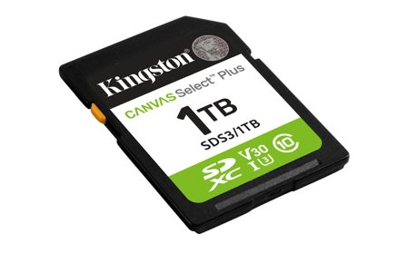 Kingston 1TB SDXC Canvas Select Plus Gen3 150MB/s C10 UHS-I U3 V30