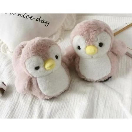 Vintervarma Tecknad Liten Pingvin Bomullstofflor Paket Med Halkfria Ullstofflor Med Tjock Sula För Inomhusbruk