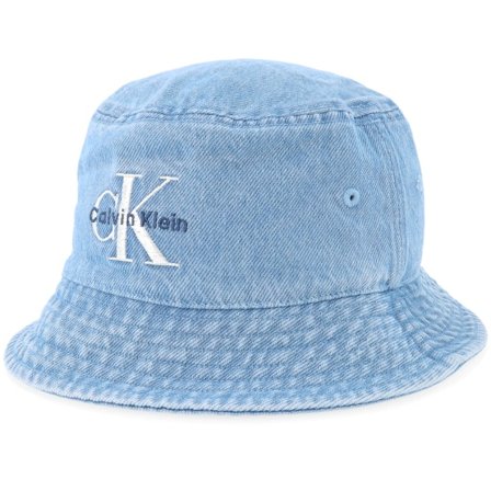 Calvin Klein - Azul bucket Sombrero - Monologo Embroidery Denim Vintage Denim Bucket @ Hatstore