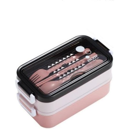 Dobbelt madkasse 1200 ml, madkasse med bestik og telefonholder – Madkasse med rum til arbejde og rejser