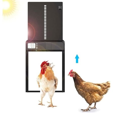 Automatic Chicken Coop Door Kit, Timer Chicken Coop Door, Battery Powered Automatic Chicken Coop Door with Timer and Light Sensor