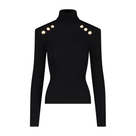 Balmain, Turtlenecks Czarny, Kobieta, Rozmiar: M
