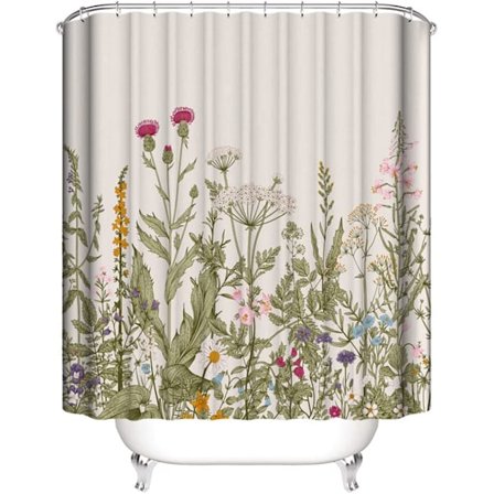 Blomsterbruseforhæng Vandtæt Skimmel og Mugbestandig Vaskbar